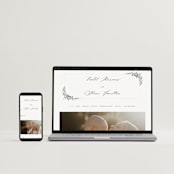 "Green Wreath" - Wedding Invitations in Champagne by Lori Wemple - FREE Wedding Website