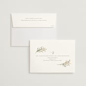 "delicate buds" - Wedding Invitations in Olive by Jennifer Wick - FREE Recipient Addressing
