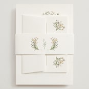 "delicate buds" - Wedding Invitations in Olive by Jennifer Wick - Assembled with Belly Band