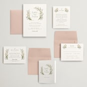 "delicate buds" - Wedding Invitations in Olive by Jennifer Wick - Invitation Suite