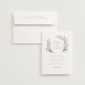 "delicate buds" - Wedding Invitations in Olive by Jennifer Wick - Invitation with Envelope