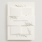 "Sweeping" - Wedding Invitations in Linen by Carolyn Nicks - Assembled with Belly Band