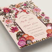 "Indian floral chintz lush" - Wedding Invitations in Ivory by Caroline Bonne Muller - Detail