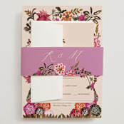 "Indian floral chintz lush" - Wedding Invitations in Ivory by Caroline Bonne Muller - Assembled with Belly Band
