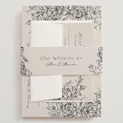 "etched floral" - Wedding Invitations in Stone by Phrosné Barwood - Assembled with Belly Band