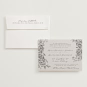 "etched floral" - Wedding Invitations in Stone by Phrosné Barwood - Invitation with Envelope