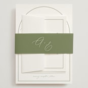 "Amelia" - Wedding Invitations in Olive by Kristie Kern - Assembled with Belly Band