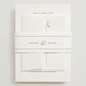 "Organza" - Wedding Invitations in Linen by Jill Means - Assembled with Belly Band