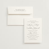 "Organza" - Wedding Invitations in Linen by Jill Means - Invitation with Envelope