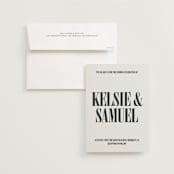 "Flynn" - Wedding Invitations in Ash by Kelly Watkins - Invitation with Envelope