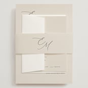 "Corner" - Wedding Invitations in Linen by Kelly Schmidt - Assembled with Belly Band