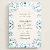 "Almafi" - Wedding Invitations in Cerulean by Itsy Belle Studio - Front