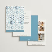 "Almafi" - Wedding Invitations in Cerulean by Itsy Belle Studio - Back of Card Options