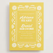 "Pretty Picado" - Wedding Invitations in Sunshine by Jessie Steury - Front