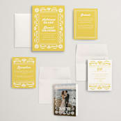 "Pretty Picado" - Wedding Invitations in Sunshine by Jessie Steury - Invitation Suite
