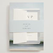"Calm Water" - Wedding Invitations in Sky by Nicole Walsh - Assembled with Belly Band