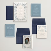 "Porcelain" - Wedding Invitations in Delft Blue by Ashley DeMeyere - Invitation Suite