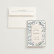 "Porcelain" - Wedding Invitations in Delft Blue by Ashley DeMeyere - Invitation with Envelope
