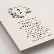 "Botanical Crest" - Wedding Invitations in Ink by Kelly Watkins - Detail