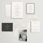 "Upper East" - Wedding Invitations in Charcoal by Megan Davis - Invitation Suite