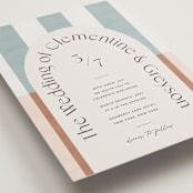 "Trois" - Wedding Invitations in Almond by Blustery August - Detail