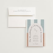 "Trois" - Wedding Invitations in Almond by Blustery August - Invitation with Envelope