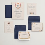 "Swan Crest" - Wedding Invitations in Royal by Cass Loh - Invitation Suite