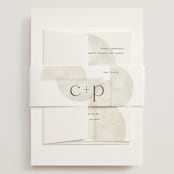 "Camille" - Wedding Invitations in Stone by Jackie Crawford - Assembled with Belly Band