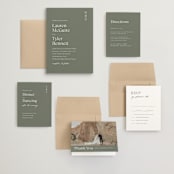 "Modern Bookmark" - Wedding Invitations in Cactus by Jill Means - Invitation Suite