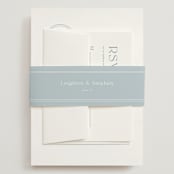 "Leighton" - Wedding Invitations in Lakeshore Blue by Jennifer Postorino - Assembled with Belly Band