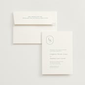 "Leighton" - Wedding Invitations in Lakeshore Blue by Jennifer Postorino - Invitation with Envelope