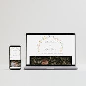 "delicate florals" - Wedding Invitations in Snow by Lori Wemple - FREE Wedding Website