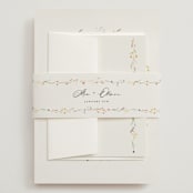 "delicate florals" - Wedding Invitations in Snow by Lori Wemple - Assembled with Belly Band