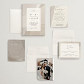 "Gossamer" - Wedding Invitations in Sandstone by Kate Ahn - Invitation Suite