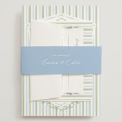 "Vintage Whimsy" - Wedding Invitations in Bluebell by Corinne Malesic - Assembled with Belly Band