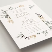 "Sprigs of Joy" - Wedding Invitations in Pearl by Leah Bisch - Detail