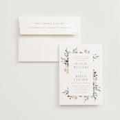 "Sprigs of Joy" - Wedding Invitations in Pearl by Leah Bisch - Invitation with Envelope