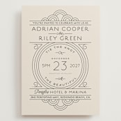 "Deco Nouveau" - Wedding Invitations in Cream by GeekInk Design - Front