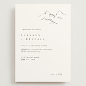 "Sketched Mountains" - Wedding Invitations in Snow by Mere Paper - Front