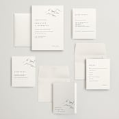 "Sketched Mountains" - Wedding Invitations in Snow by Mere Paper - Invitation Suite