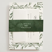"Carolina" - Wedding Invitations in Meadow by Melanie Kosuge - Assembled with Belly Band