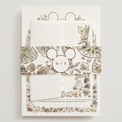 "Disney's Mickey Mouse Tropical Frame" - Wedding Invitations in Earth by Shiny Penny Studio - Assembled with Belly Band