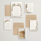 "Disney's Mickey Mouse Tropical Frame" - Wedding Invitations in Earth by Shiny Penny Studio - Invitation Suite