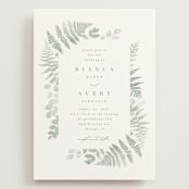 "Gilded Woodland" - Wedding Invitations in Fern by Kristie Kern - Front