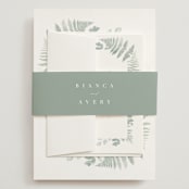 "Gilded Woodland" - Wedding Invitations in Fern by Kristie Kern - Assembled with Belly Band