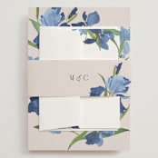 "Irises" - Wedding Invitations in Natural by Everett Paper Goods - Assembled with Belly Band