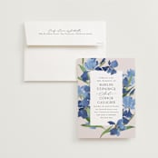 "Irises" - Wedding Invitations in Natural by Everett Paper Goods - Invitation with Envelope