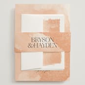 "Swept" - Wedding Invitations in Blush by Snow and Ivy - Assembled with Belly Band