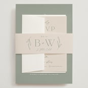 "Soft Arch" - Wedding Invitations in Sage by Erica Krystek - Assembled with Belly Band