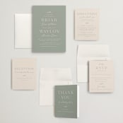 "Soft Arch" - Wedding Invitations in Sage by Erica Krystek - Invitation Suite